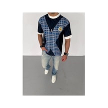 Erkek Bisiklet Yaka Baskılı Kısa Kol Oversize T-shirt - Siyah