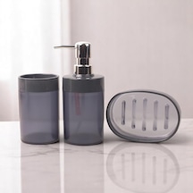 Akrilik 3'lü Banyo Ve Lavabo Seti - Diş Fırçalık, Sıvı Sabunluk Ve Katı Sabunluk - Şık, Dayanıklı, Modern Ba Diğer
