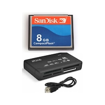 8 Gb Compact  Flash  Hafıza Kartı - Usb 2.0  Cf Kart Okuyucu
