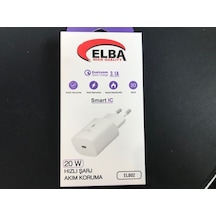 Elba ELB02-20WPD Beyaz 20W USB-C Şarj Kafa PD 3.0-QC4.0 (Akıllı Koruma)