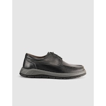 Cabani Hakiki Deri Siyah Erkek Günlük Sneaker Ayakkabı