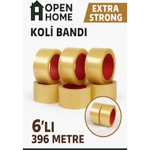 6 Adet-396 Metre Şeffaf Koli Bandı Extra Strong 40 Micron Kalınlık, Güçlü Yapışkan Diğer