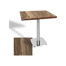 Tokyo Masif Kenar Laminat Kare Masa 80x80 Kromnikel - Indiana Wood Çok Renkli