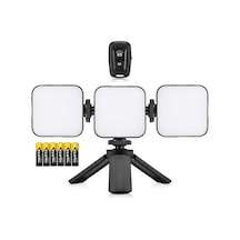 Puluz Pu529b 3x 64 Led Light 5w 800 Lümen Sürekli Işık Mini Tripod Ve Kumanda