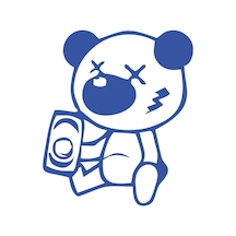 Sarhoş Panda Sticker 17x17 Cm Mavi