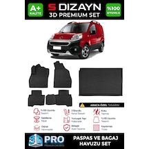 S-dizayn Fiat Fiorino 3d Pro Havuzlu Paspas Ve Bagaj Havuzu Seti 2'li Set 2008 Üzeri A+ Kalite