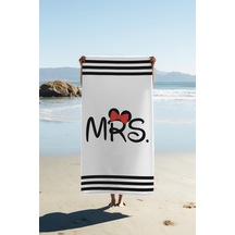 Dijital Baskı Plaj Deniz Havlusu Mrs Mickey Desenli Peştamal Hvl0101 Renkli