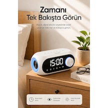 Mikado Md-w7 1200mah 5w Beyaz Bluetooth-aux-derece-usb-fm Radyo Alarmlı Saat Speaker Speaker