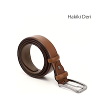 Gönderi(R) Gönderi R Taba Antik Hakiki Deri 3,5 Cm Klasik Kemer Taba