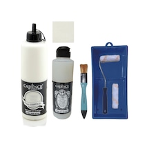 Mobilya Boyası-cadence Multisurface H-002 Pakbeyaz 500ml Ultimate Vernik Parlak 250ml Saten Rulo Set Pak Beyaz