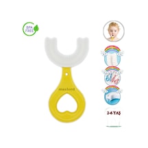Mas Lord U Tipi Yeni Nesil Diş Fırçası - Sarı - Kalp Model  2-6 Yaş