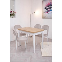 Damla Hilal Mdf Mutfak Masa Sandalye Takımı 60x100cm Kahve