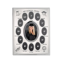 Lexroo 1, Silver - 835080 My School Years Silver Plated 8x10 Multi Picture Frame