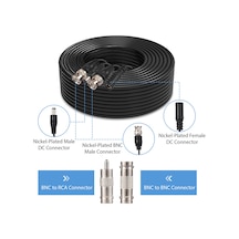 Xindoker Güvenlik Cctv Kamerası İçin 18.3m/60ft Siyah Bnc Kablosu - Kolay Kurulum, Dayanıklı Ve Çok Fonksiyonlu Ses-video Ve Güç Transferi