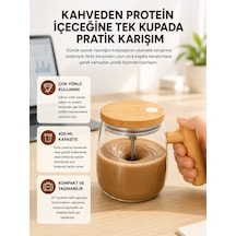 Ip6 Su Sızdırmaz Şarjlı Kupa 3d Karıştırma, 400 Ml Yeni Nesil - Lisinya Kahverengi