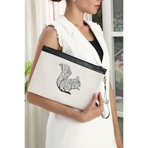Ju Yaratıcı Tasarım Nakışlı İşlemeli Portföy Ve Clutch Çanta Geyi