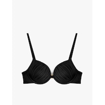 Koton Kalp Yaka Büzgülü Push-up Bikini Üstü Siyah 6sak10059mm