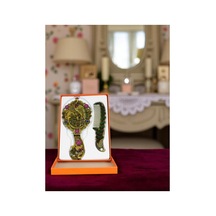 Tavuskuşu Desenli El Aynası & Tarak Takımı Büyük Boy Taşlı, Şık Ve Dekoratif 2 Li Set 727618591