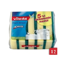 Vileda Yeşil Klasik Bulaşık Süngeri 2 x 5'li