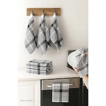 10 Lu Lüks Bulaşık Kurulama Bezi Ve Mutfak Peçetesi 50x70 Cm Daily Siyah Çok Renkli