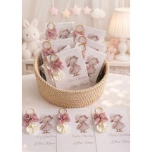 20 Adet Pembe Kurdeleli İstiridye Anahtarlık-bebek Hediyelik- Kız Bebek Hediyelik-yenidoğan - 864100207