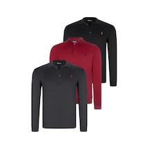 Üçlü Set V4007 Dewberry Erkek Sweatshırt-siyah-lacivert-bordo Siyah-lacivert-bordo