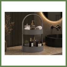 Bezos 3d Baskı İki Katlı Banyo Düzenleyici - Taşınabilir Organizer Ve Saklama Standı-gri Hb006