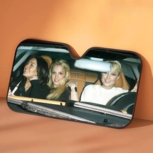 Goldenqian Paris Britney Lindsay Isıtmalı Cam Güneşlik Araba Pencere Ön Cam Kapak Güneş Gölge Otomatik Güneşlik Araba Kapakları Z1