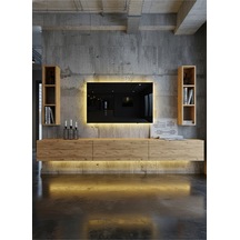 Resital Ledli Duvara Monte Tv Sehpası - Çam - W6007-6 Çam