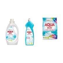 Aquabor Doğal Mineralli Sıvı Beyaz + Elde Bulaşık + 4 Kg Renkliler 3 Lü Set 07308083