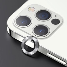 Usams İphone 12 Pro Max 3d Metal Çerçeveli Kamera Lens Koruyucu- 1903 - Renk: Gümüş