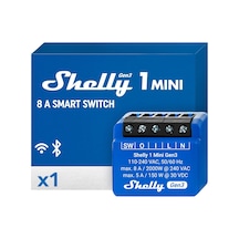 Shelly 1 Mini Gen 3 Wifi Ve Bluetooth Smart Switch Röle 1 Kanal 8a Ev Otomasyonu Alexa Ve Google Home İle Uyumlu İos Android Uygulaması Hub Gerekmez Kuru Kontaklar
