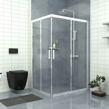 Tekno Duş Silver Rigel 6mm Şeffaf Cam Dikdörtgen Duşakabin Şeffaf