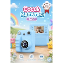 Dijital Fotoğraf Makineleri Çocuk Termal Resim Kağıt Baskılı Yazıcı Kamera Video Makinesi A29 Mavi