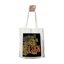 Art Hediye Style Type Font Word Design İki Tarafı Kalıcı Baskılı Yıkanabilir Çanta Çok Renkli