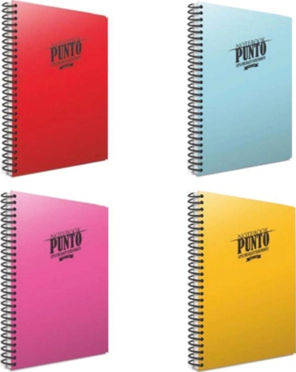 Punto Spiralli A4 60 Yap Pp Kapak Defter Seti Kareli 4'lü Karışık Renk