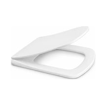 Kare Slim Ultra İnce Yavaş Kapanan Klozet Kapağı, Soft Close Sessiz Mekanizma, Kaymaz Tabanlı Sabit Duruş, Dayanıklı Durolast Malzeme, Kolay Montajlı Universal Uyumlu Wc Kapak, Hijyenik Ve Uzun Ömürlü Açık Bej
