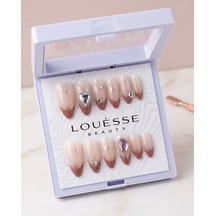 Louésse Rose Glow Takma Tırnak Seti 12 Li Taş Detaylı Nude Pembe Geçişli Şık Model