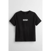 Uyguntarz Çocuk Nasa Pamuklu Tshirt Siyah