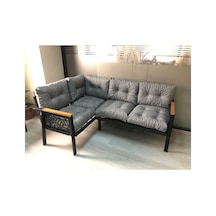 Miami Melisa 2+2 Köşe Yön Değiştirilebilir Koltuk Takımı Balkon-bahçe-kafe-mutfak-takımı Gri