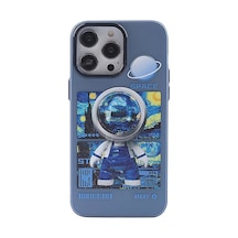 Newface Apple İphone 14 Pro Max Kılıf Prada Desenli Kapak - Prada Mavi - 1