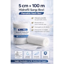 5 Cm X 100 M Hidrofil Sargı Bezi Pamuklu Gazlı Bez Yüksek Emici Medikal Sargı Bezi
