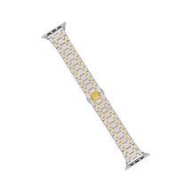 Novahub İos Watch Uyumlu 6 44mm Paslanmaz Çelik Bandı/i Gümüş Altın, Dayanıklı Tasarım