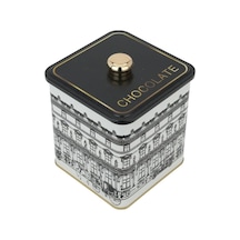 -er023-1j City Chocolate Desenli Kare Metal Saklama Kabı 12x12 Cm City Chocolate
