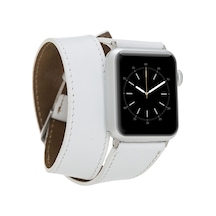 Bouletta Apple Uyumlu  Watch Deri Kordon 38-40-41-42-44-45 MM Çift Tur