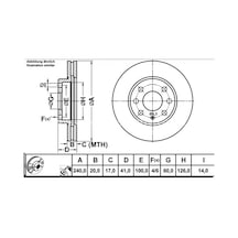 Opel Corsa C 2000 - 2006 Ön Fren Diski Set 240 Mm