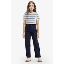 Defacto Kız Çocuk Straight Fit Geniş Bol Paça Cepli Pamuklu Okul Pantolonu C9471a825aunv253 Lacivert