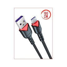 Syrox C91 2.0 Mah Micro 1 Mt Gül Desenli Kablo Araç Şarjı, Standart
