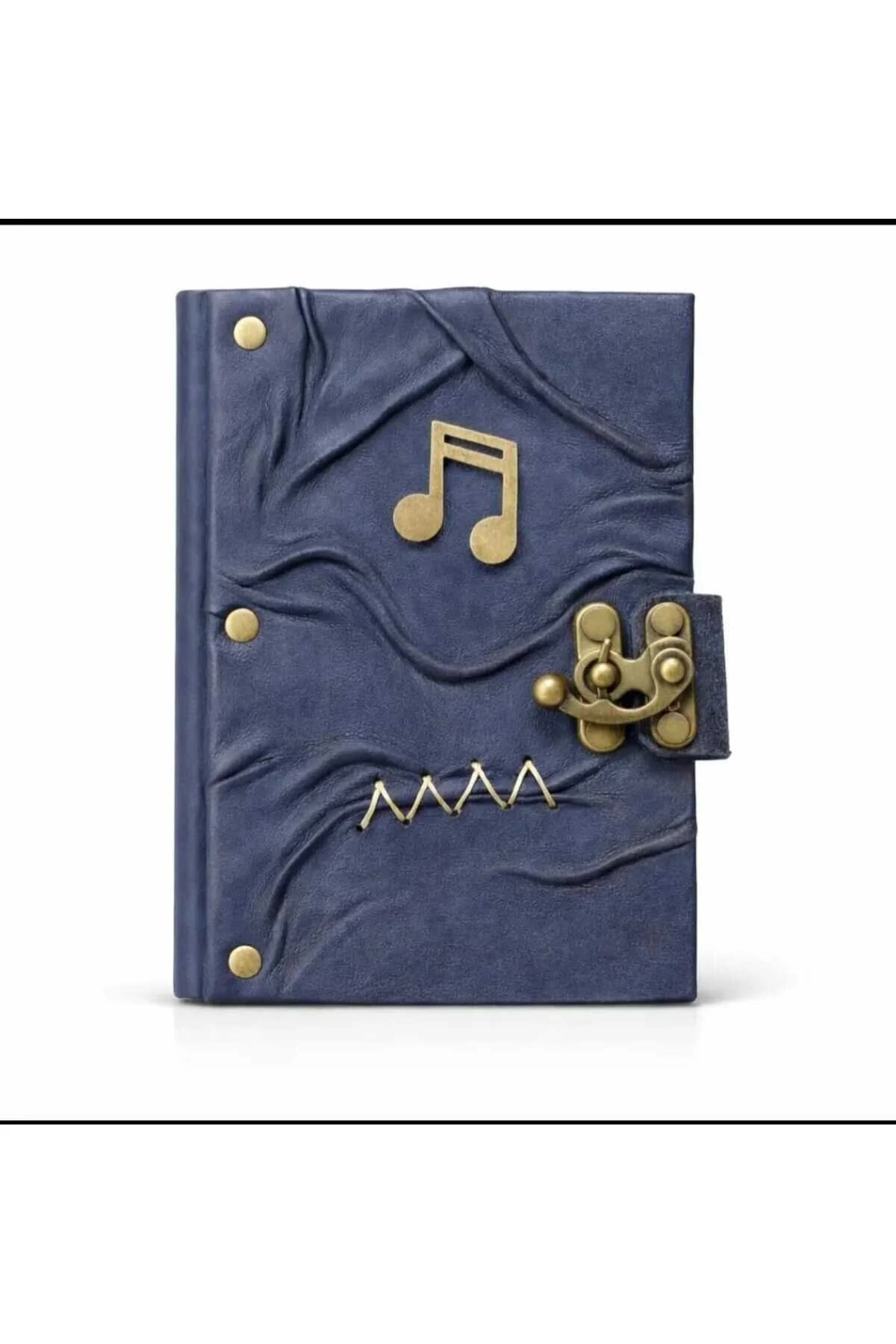 Müzik Notalı Hakiki Deri Şamua Kağıt Hediyelik Anı Günlük Ajanda Defter Açık Kahverengi