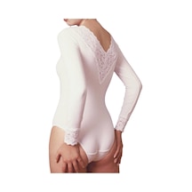 Ladon Viskon Penye Uzun Kol Dantel Agraflı Body 204 001